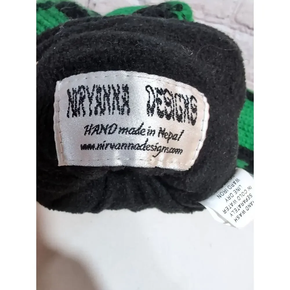 Nirvana Designs Alligator Dragon Knit In Nepal Wool Fleece Lined Puppet Mittens